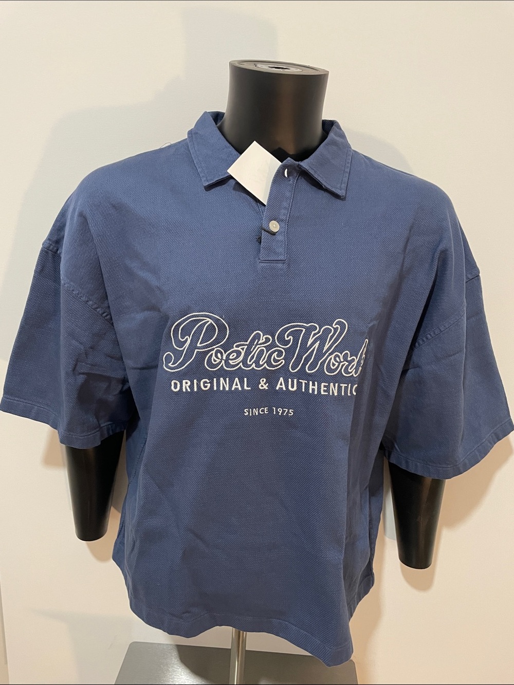 Zara Men's Blue Logo Polo Shirt